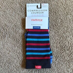 Striped Compression Socks - Black, Blue, Red